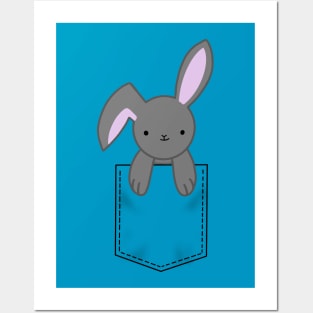 Cute bunny in your pocket Posters and Art